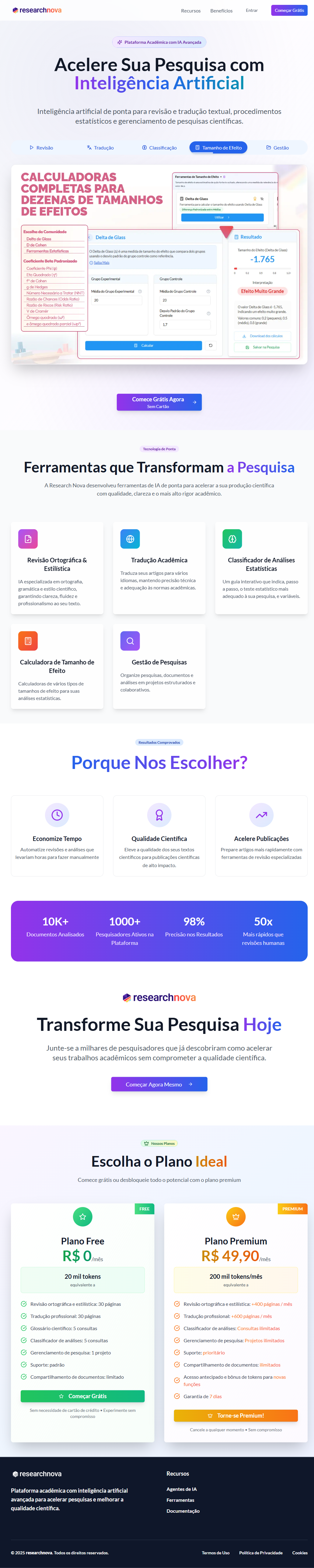 Research Nova landing page screenshot
